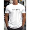 European sizes Men'S YHWH Pattern Summer Casual Short-Sleeve T-Shirt