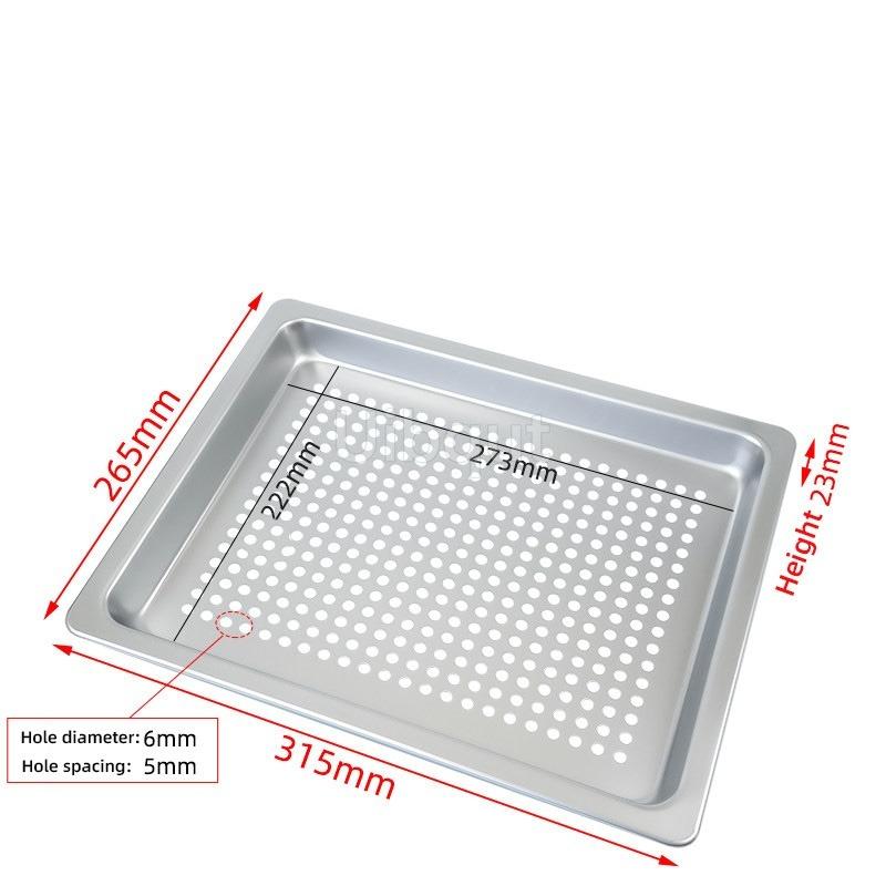 304 Stainless Steel Steamer Tray Kitchen Oil Draining Pan Rectangular Perforated Tray Commercial Oven Steamer Liner Steaming Pan