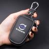Leather Keychain Men Key Holder Organizer Pouch Car Key Wallet for Volvo RDESIGN S60 S90 XC40 XC60 XC90 AWD Car Accessories CN5