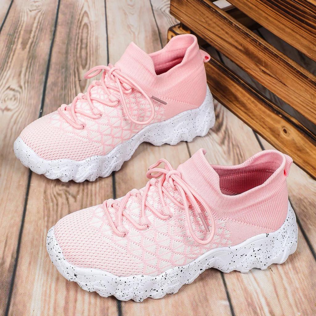 Lightweight Socks Shoes Women Men Breathable Knitted Casual Sneakers Slip-on Soft Sole Platform Footwear for Running Gym Fitness