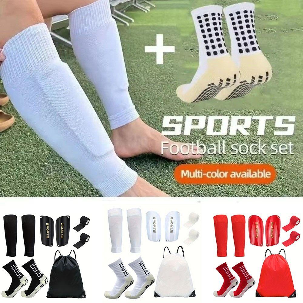 5pcs/set Lightweight Soccer Shin Guards Durable Ankle Socks Football Shin Pads  Protective Equipment