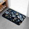 Metallic Floral Entrance Anti Slip Foot Mat 0.7CM Flannel Door Mat for Comfortable Foot Feel, Small Carpet for Entry Floor Mat