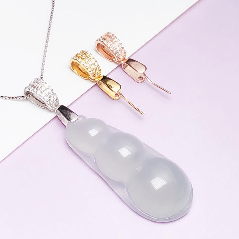 S925 Sterling Silver Medium Necklace Clasp Clip for Jade Pendant