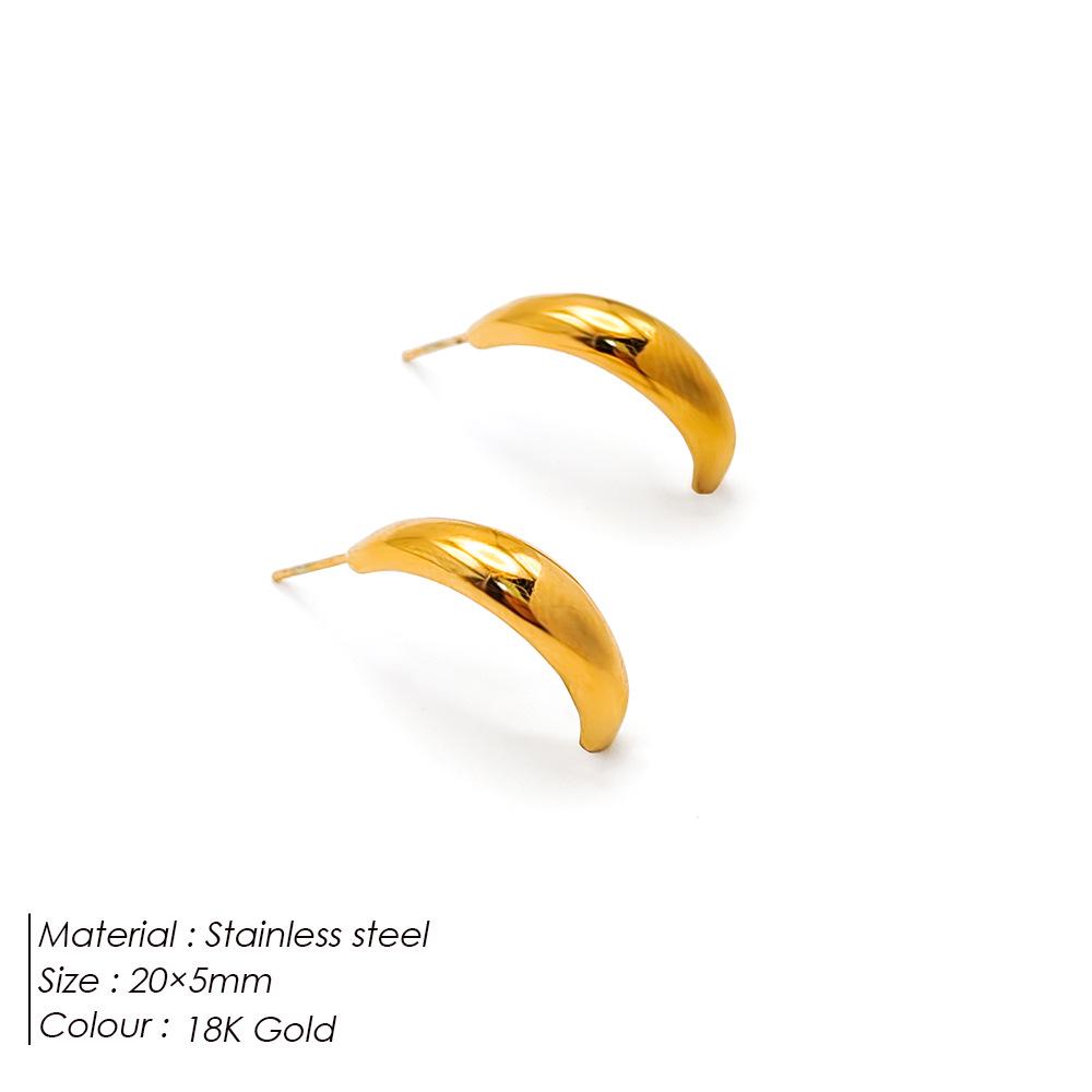 eManco 18K Gold Water Drop Titanium Steel Women's Geometric Earrings