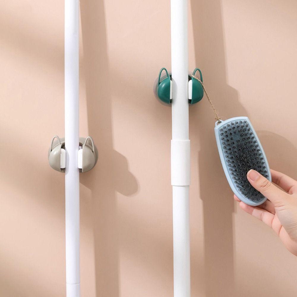 

Plastic Cat Design Mop Holder Punch Free Mop Storage Rack Brush Broom Hanger for Home