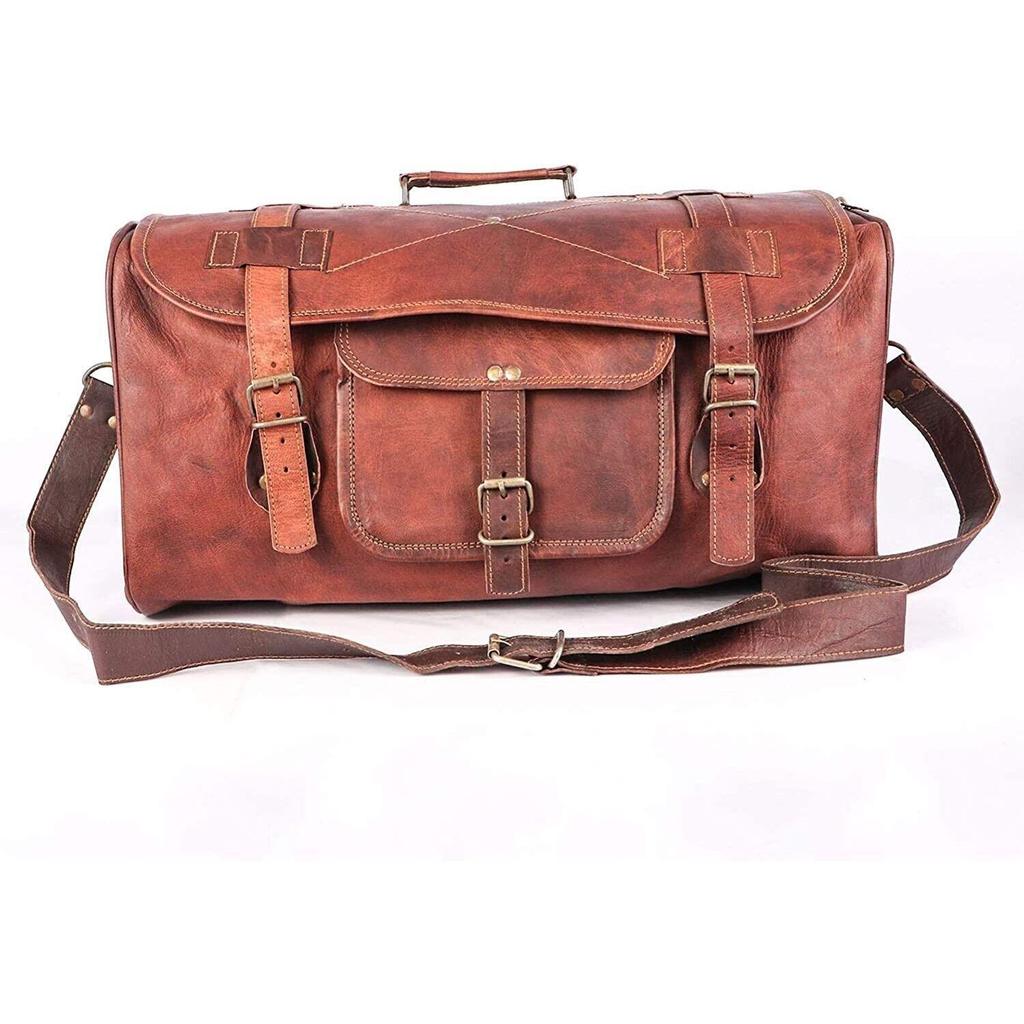 Leichte Reisetasche aus Leder für Übernachtungen, Wochenendreisen, AirCabin-Handgepäck