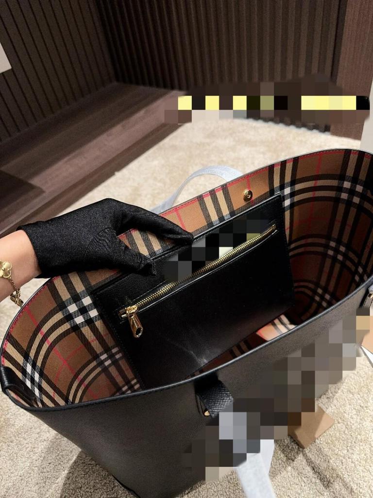 Embossed Cowhide Vintage Plaid Large Tote Bag for Women - Free Shipping