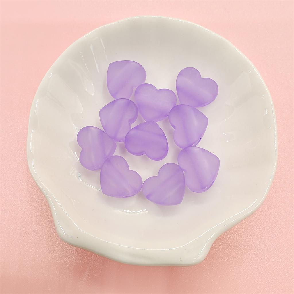 50Pcs DIY Accessories Handmade For Heart Shape Jewelry Making Transparent Frosted Acrylic Beads Earrings Hair Jewelry Bracelet Necklace Charms