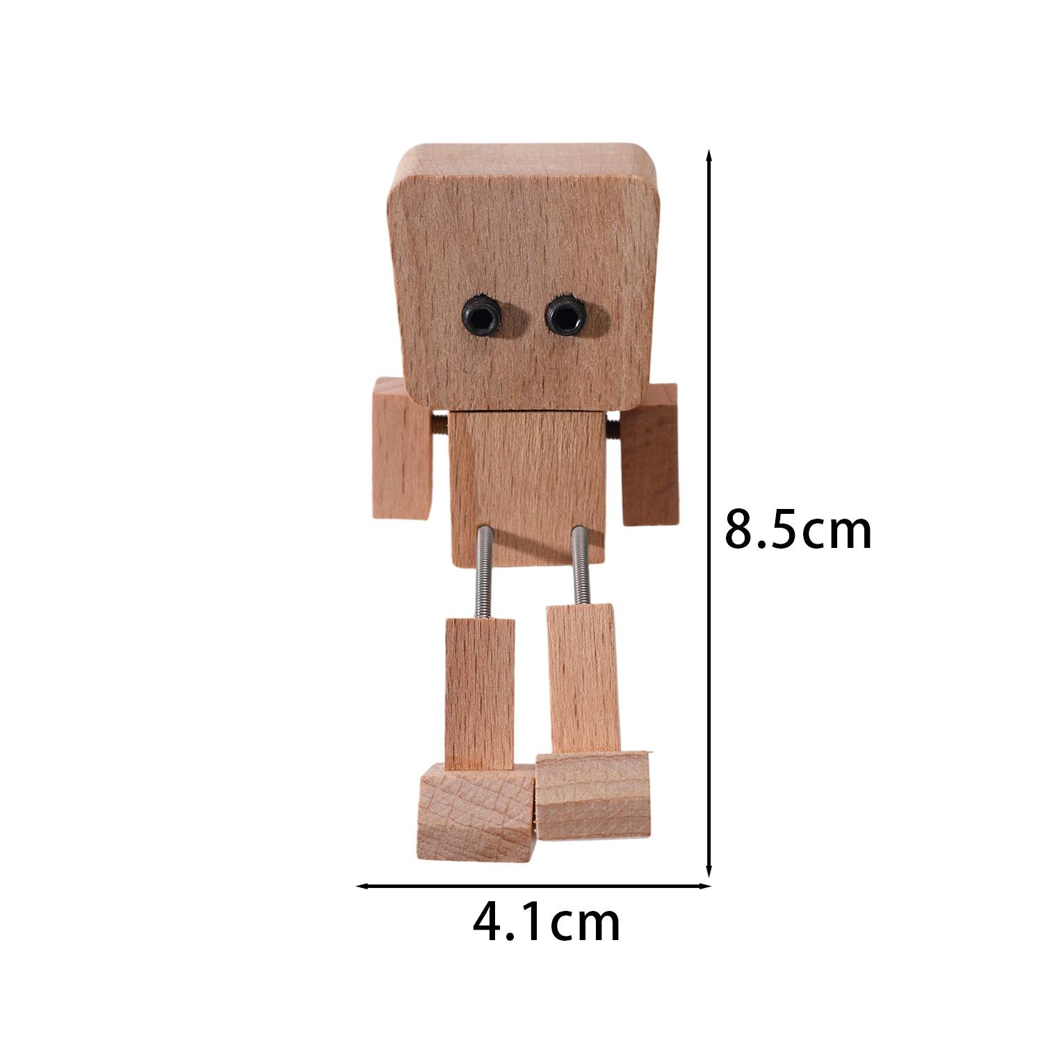 

Shaking Wooden Man Figurine Handmade Shaking Feet Wooden Doll Car Dashboard Desktop Decoration Ornament Vehicle Interior Gift