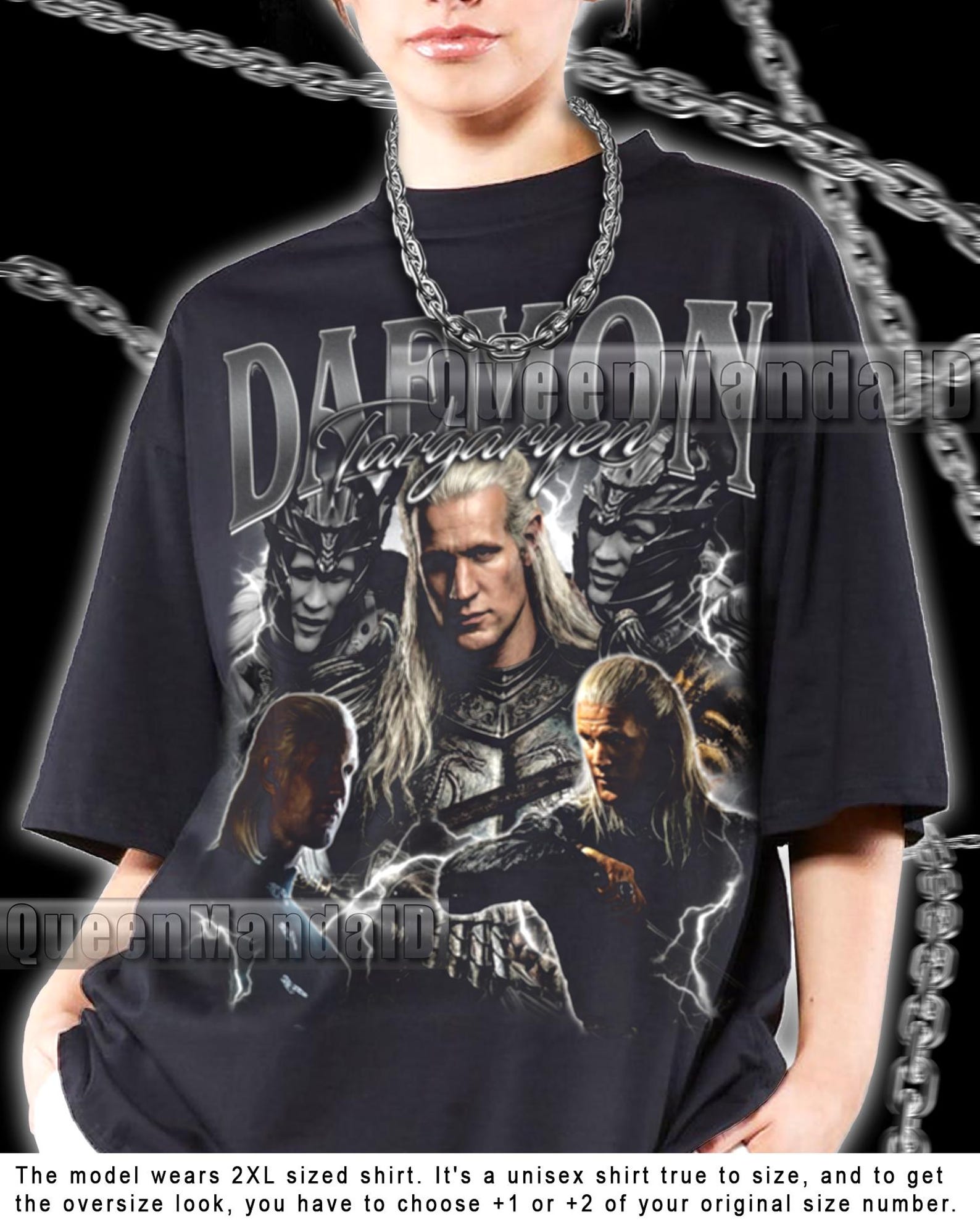 Daemon Targaryen Shirt 90s Retro Fan Tee, Unisex Movie T-Shirt, Bootleg Vintage Style KUS47 S