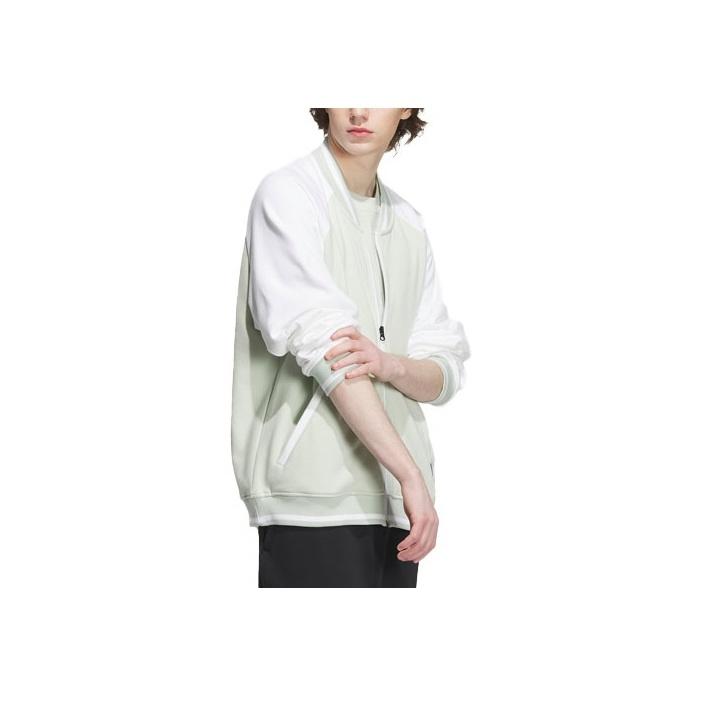 Adidas Color Block Logo Label Zip Jacket Unisex Green IT6396