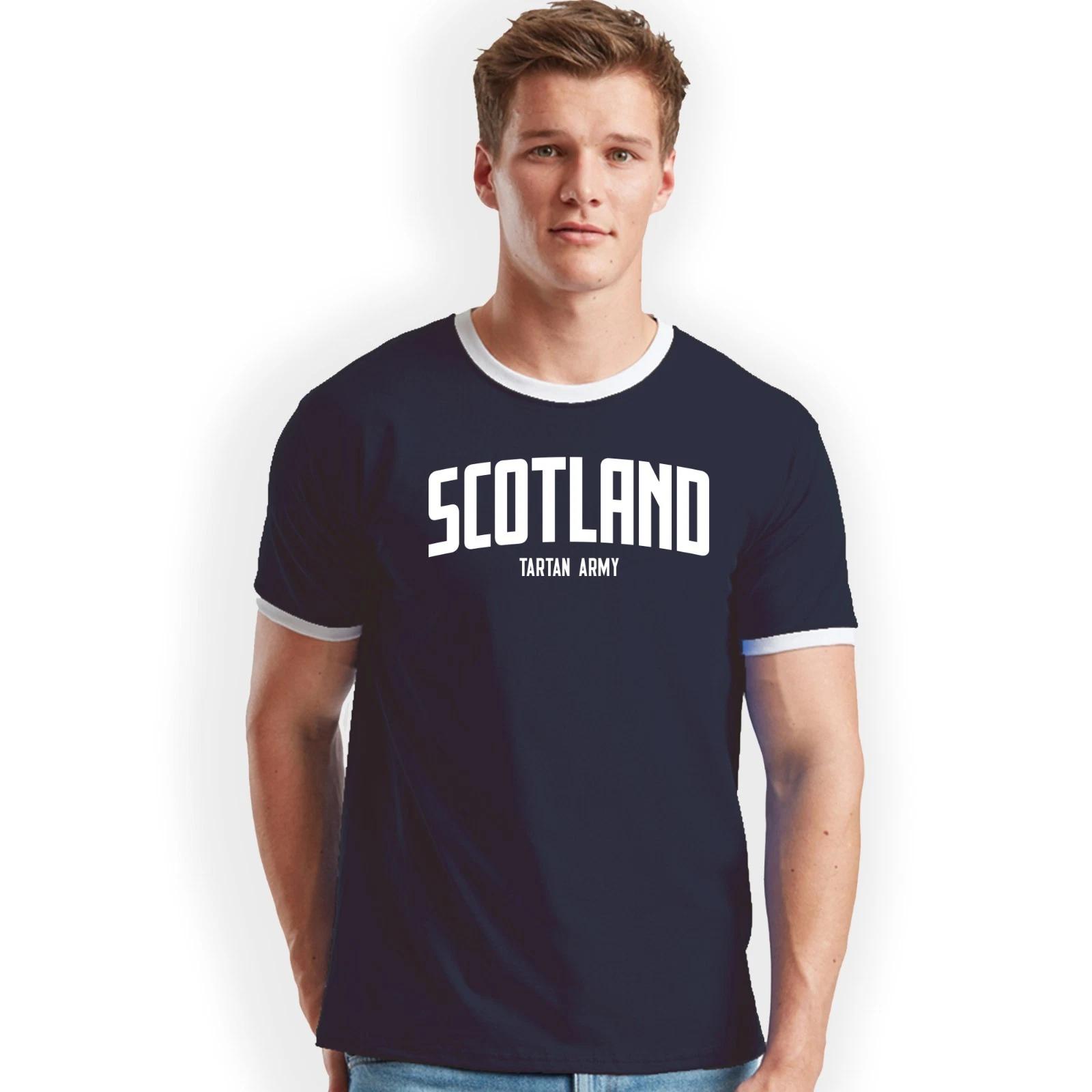 Scotland Tartan Army Football Ringer T-Shirt Birthday Gift Scotland Home Nations 3XL