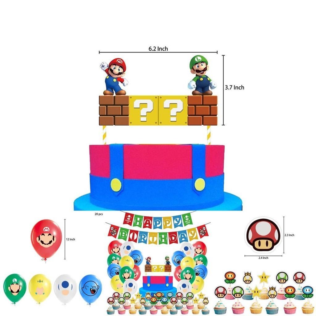 Super Mario Kids Birthday Party Decor Suit Features Colorful Balloons And Cheerful Banner For Celebration