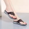 Fashion GKTINOO Fashion New Genuine Leather Slippers Anti-skid Summer Flip Flops Beach Rhinestone Sandals Mom Shoes For Outside