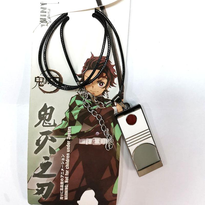 Demon Slayer Anime Pendant Necklace Kimetsu No Yaiba Butterfly Fox Mask Alloy Jewelry Cartoon Character Charm Accessory Gift
