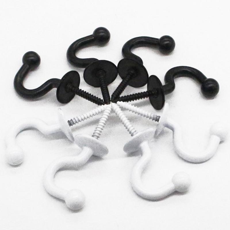 Alloy Hooks For Hanging Wall Hanger Hook With Screw Black White Colors Available Belt/Tie Hanger Organizer Kitchen Accessories