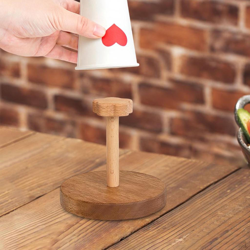 

Wooden Cup Holder Storage Rack Rustic Space Saving Minimalist Drink Mug Organizer Stand for