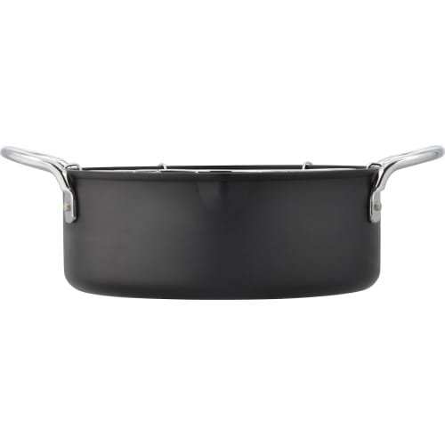 Wahei Freiz AR-7003 20cm Iron Tempura Pan with Frying Rack, Induction Compatible, Gas Compatible, Double-Handed Frying Rack, for Deep Frying Tempura