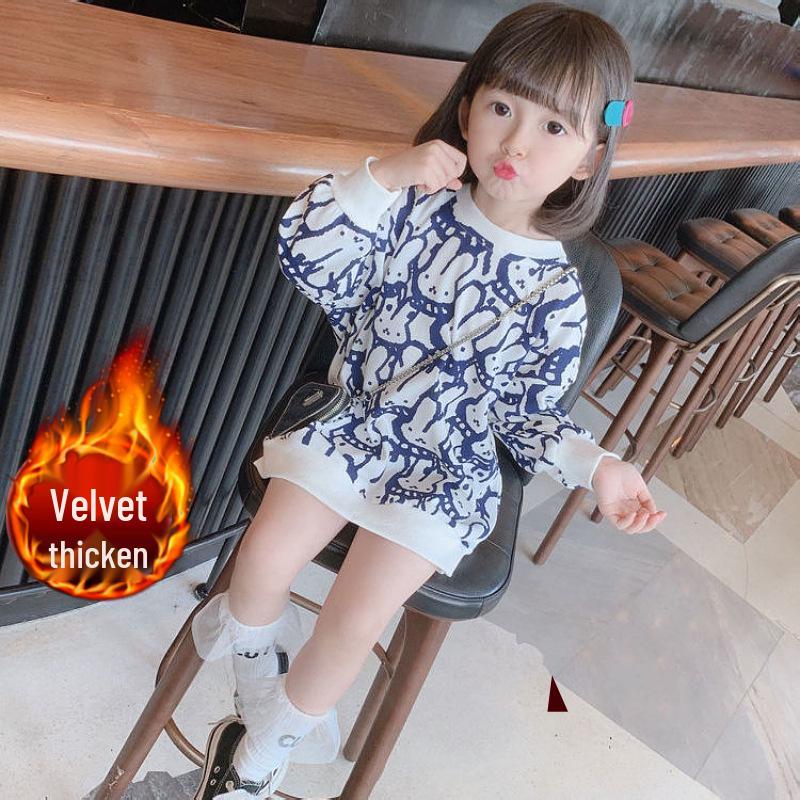 Hoogwaardige herfst- en winter fluwelen sweaterjurk voor baby meisjes - Modieus & Stijlvol