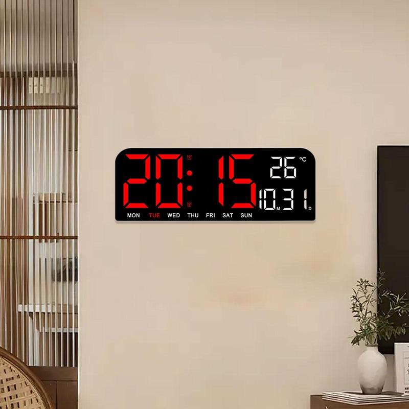 Digitals Wall Clock Modern Wall Mount Oversize LED Digital Clock Large LED Display for NightStand Office Gym Garage Home