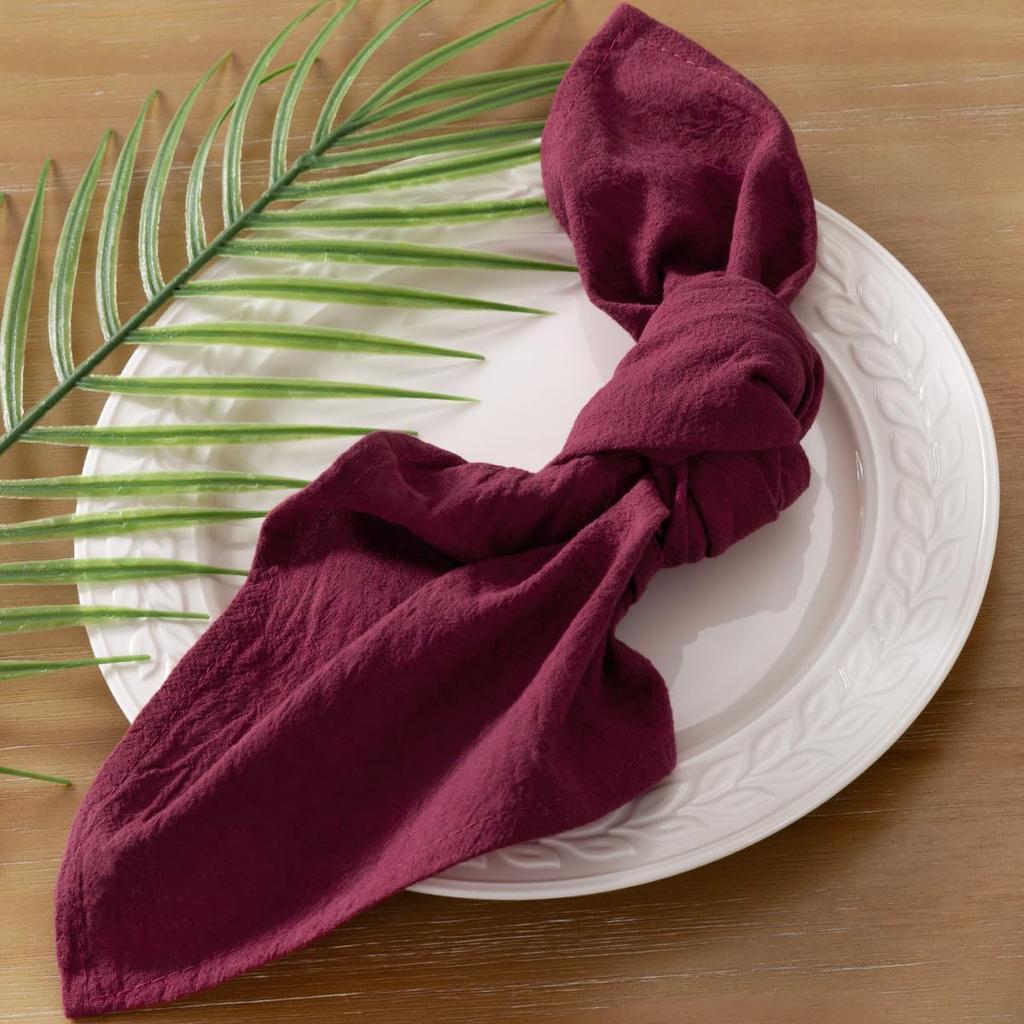 6pcs Cotton Cloth Napkins Summer Dinner Table Napkins Cloth Washable 16"×16"For Wedding Baby Bridal Shower Birthday Garden Party