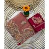Premium soft zippy silk with c pallu multi thread and zari embroidery work with readymade lace and piping border