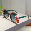 KAMMPT Large Round Sunglasses Stylish Cute Christmas Decorative Shades Trendy Gradient Original Festival Party Sun Eyeglasses