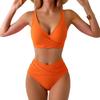 Nové dělené plavky bikiny Dámské Sexy Vysoký pas Křížové Bijini Evropský a Americký oblek Plavky