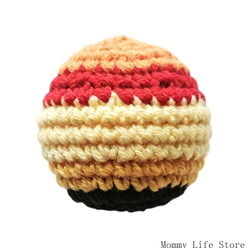 User Friendly Handmade Knit Ball Toy Knitted Footbag For Children Feel Stimulation And Stress Relief Activity