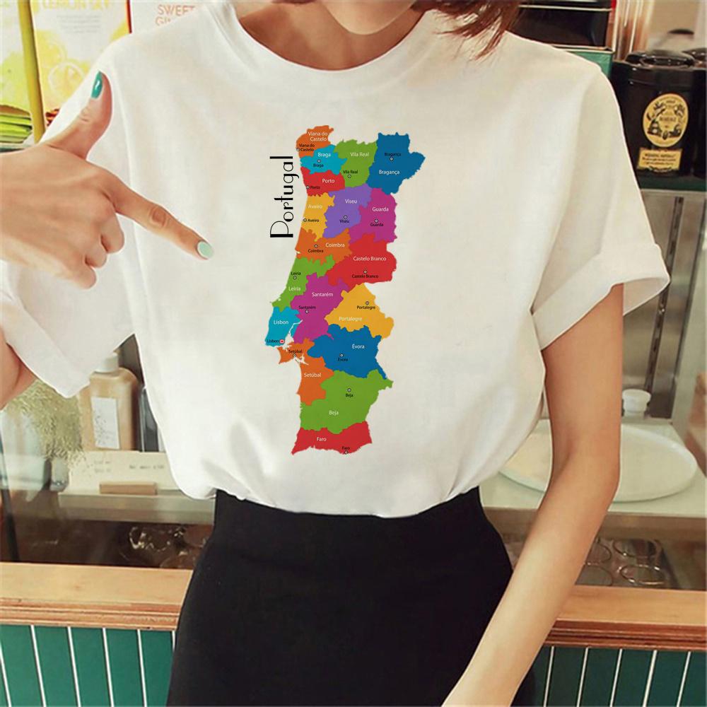 Portugal T Shirt Women Funny Streetwear Comic T-shirts Girl Y2k Comic Streetwear Clothes