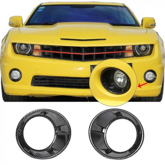 Front Fog Light Lamp Cover Bezel Trim Decor Carbon Fiber For Chevy Camaro 10-13