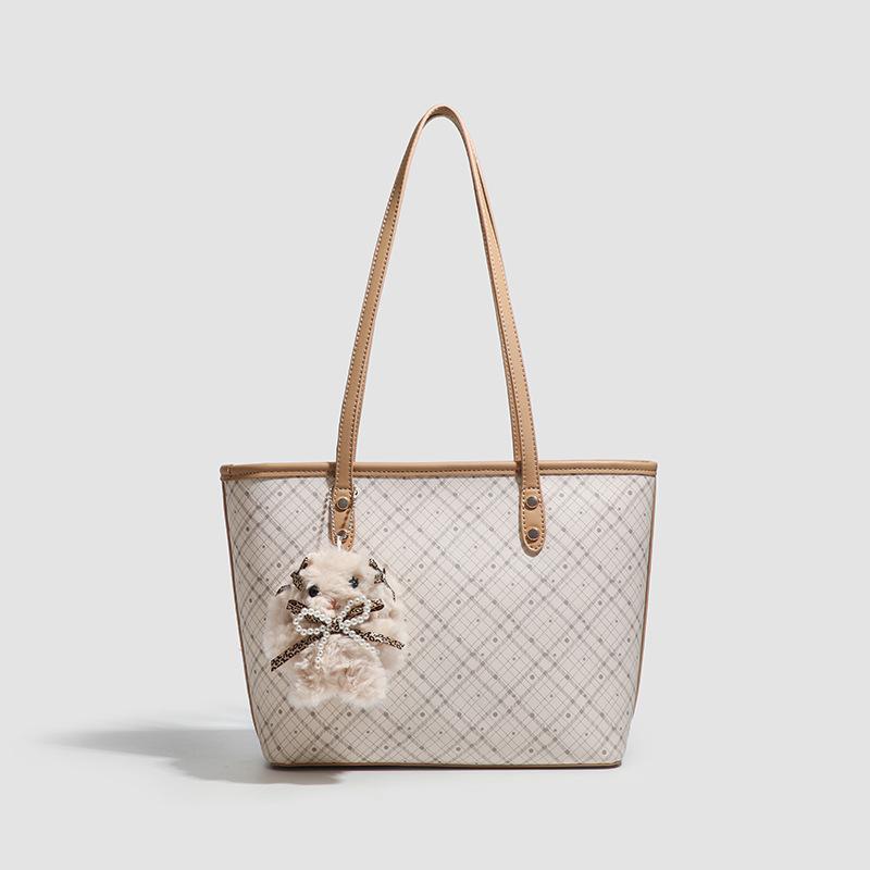 

HENGJINGYX2025 new simple retro premium texture bag temperament commuter tote shoulder bag women