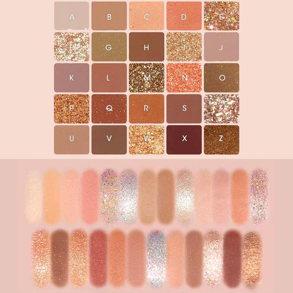 25color Eye Shadow Palette Nude Color Low Saturation All-match Large Base Eye Shadow Palette Pearlescent Matte Matte Makeup Remover Affordable Eye