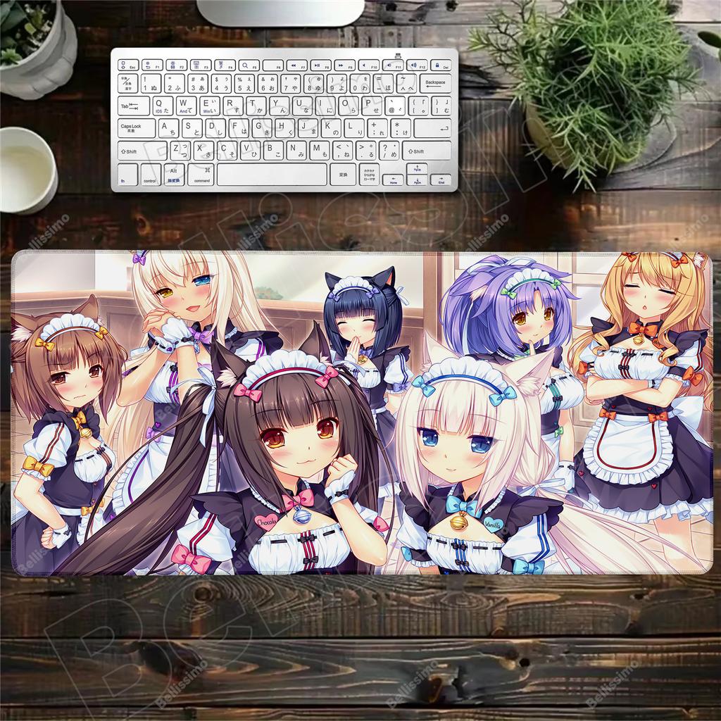 XXL Home HD Computer Desk Mats Mouse Pad Nekopara Mousepad Carpet Gamer Office Laptop Soft Mouse Mat Desktop Mouse Mats 90x40cm