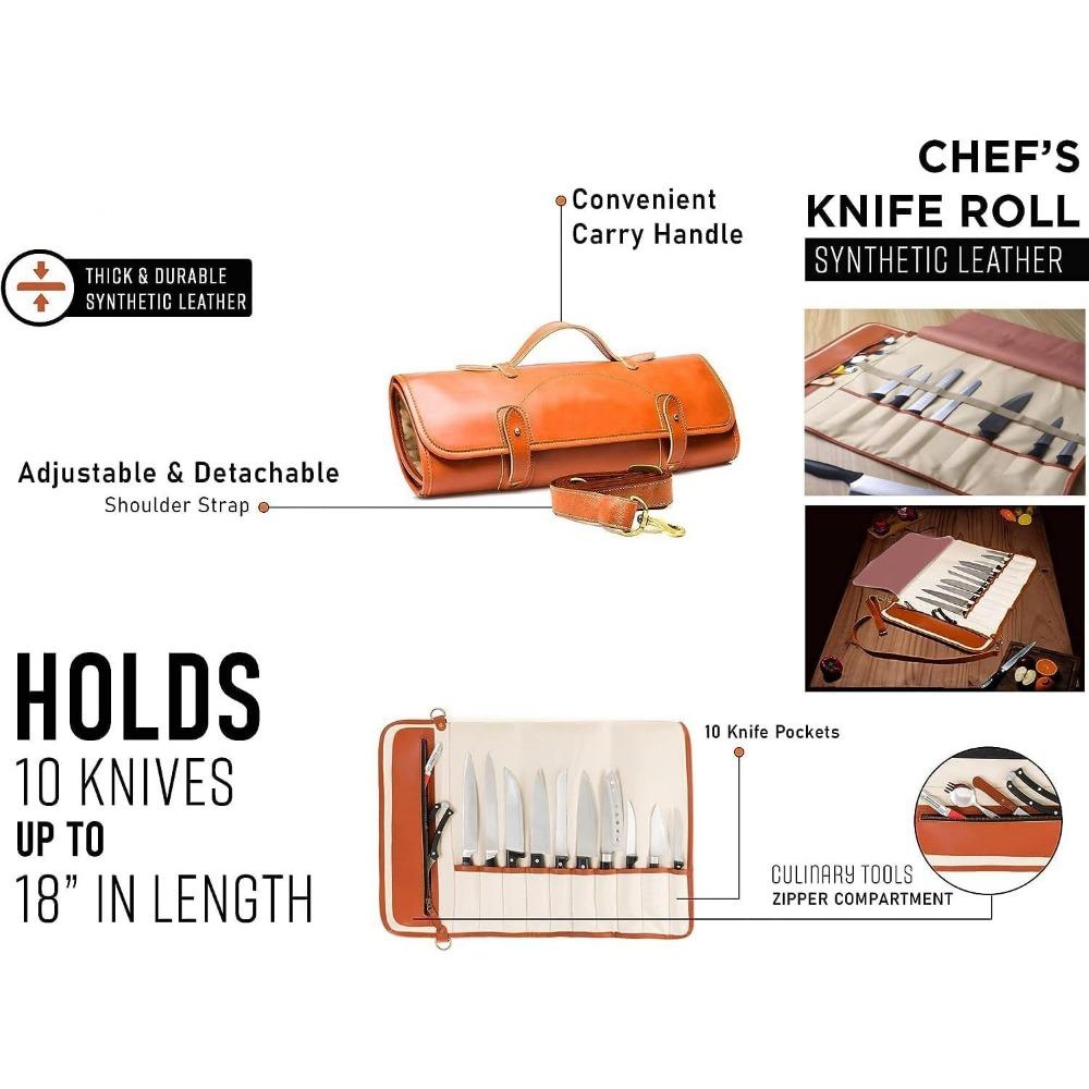 Outdoor Leather Knife Bag, Chef Knife Bag, Cowhide Knife Bag, Outdoor Camping Bag