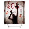 3D Halloween Theme Shower Curtain Horror Bloody Hands Black Bathroom Curtains For Halloween Party Waterproof Fabric With Hooks