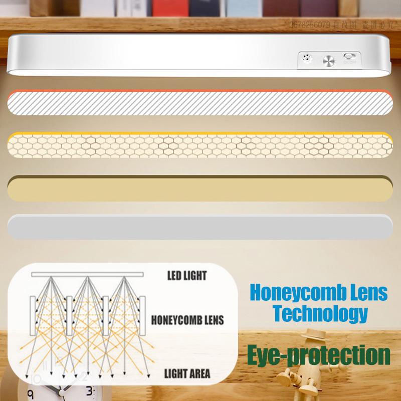 LED Night Light Bar Magnetic USB Rechargeable Desk Lamp White Warm Cabient Light Touch Control Wireless Table Lamp