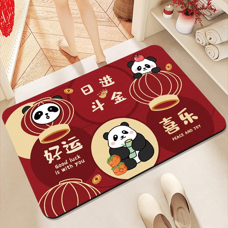 

New Chinese Cute Animal Diatom Mud Floor Mat Toilet Non-Slip And Dirt-Resistant Floor Mat Bathroom Water-Absorbing And Easy To Take Care Of Floor Mat 50*80cm