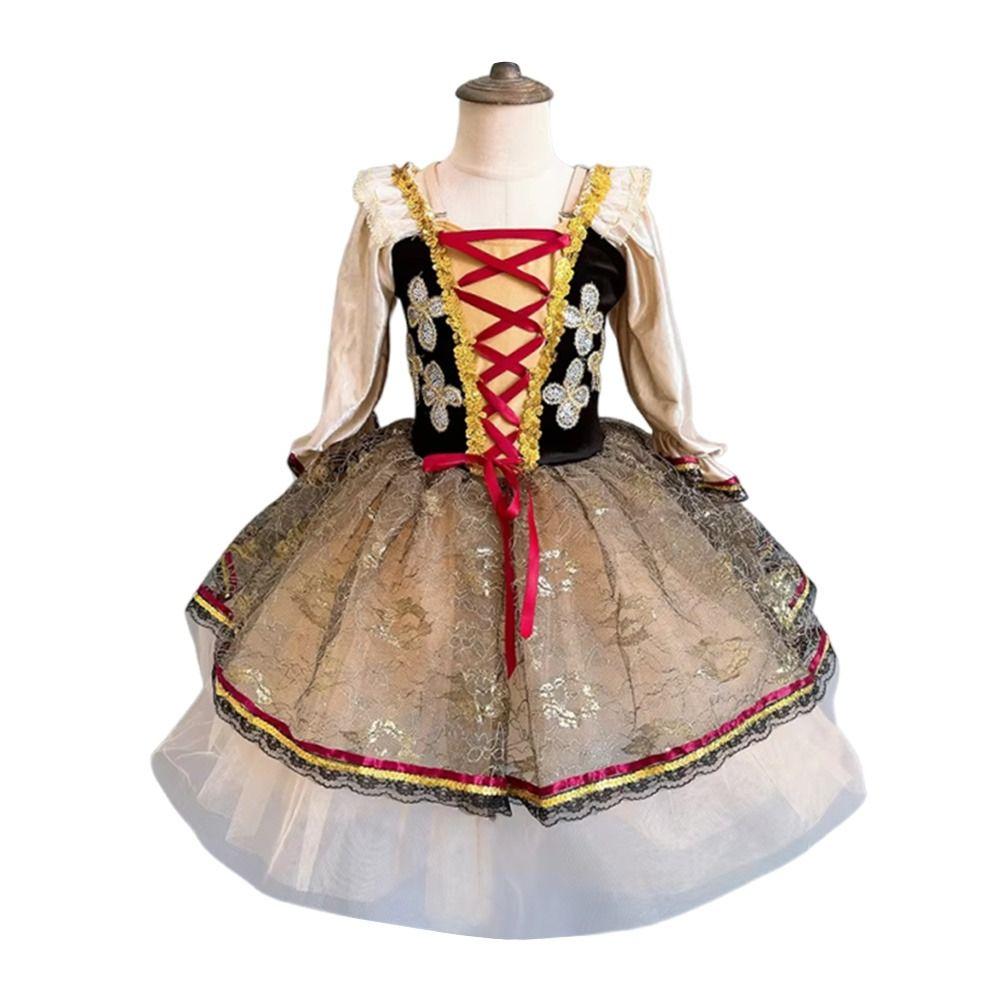Puffy Swan Lake Ballet Dress Sequin Lace Kids Ballet Dress Fashion Ballet Tutu Skirt  Children