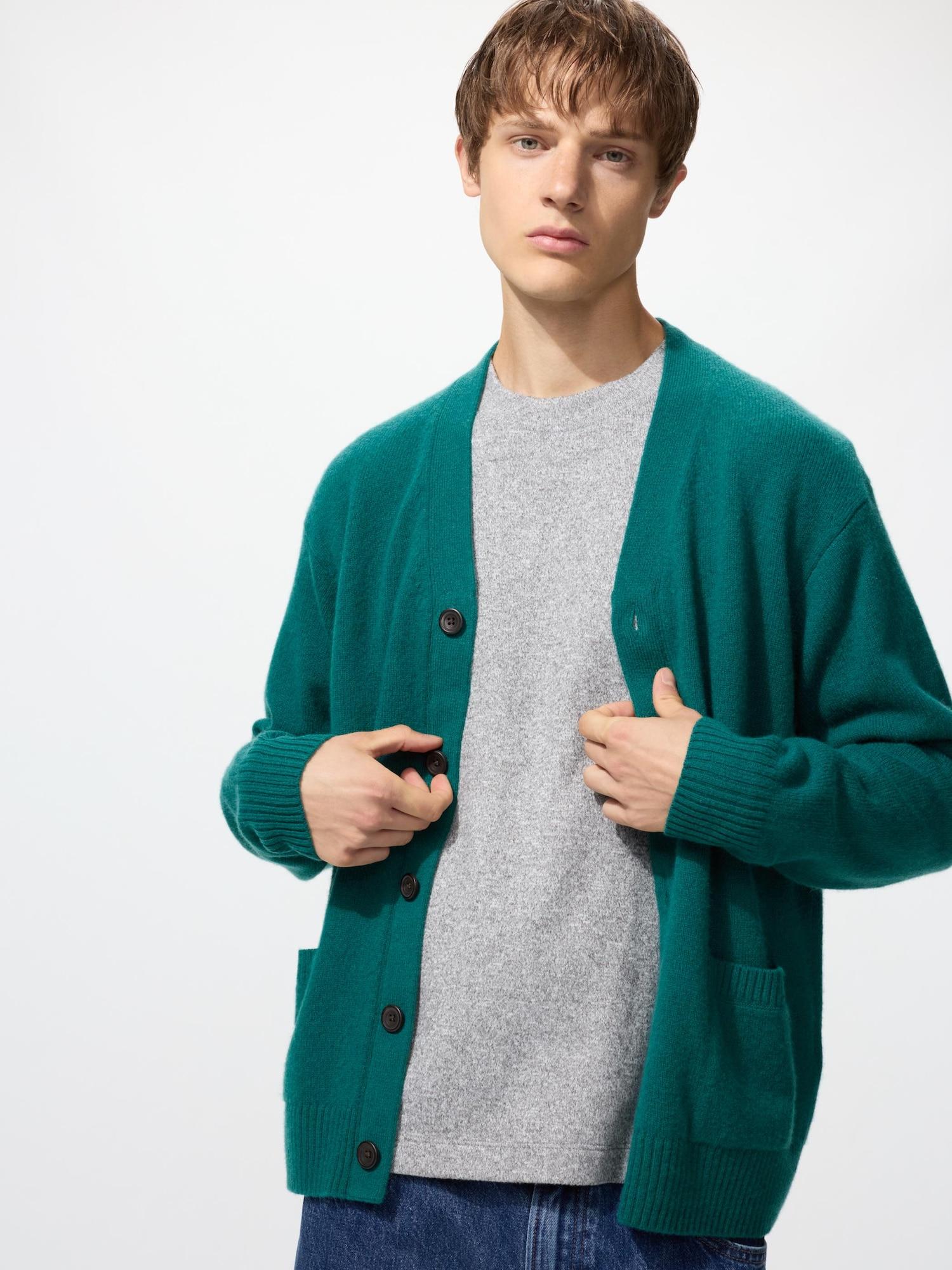 

Кардиган Uniqlo из шерсти мериноса с V-образным вырезом 55 GREEN/3XL