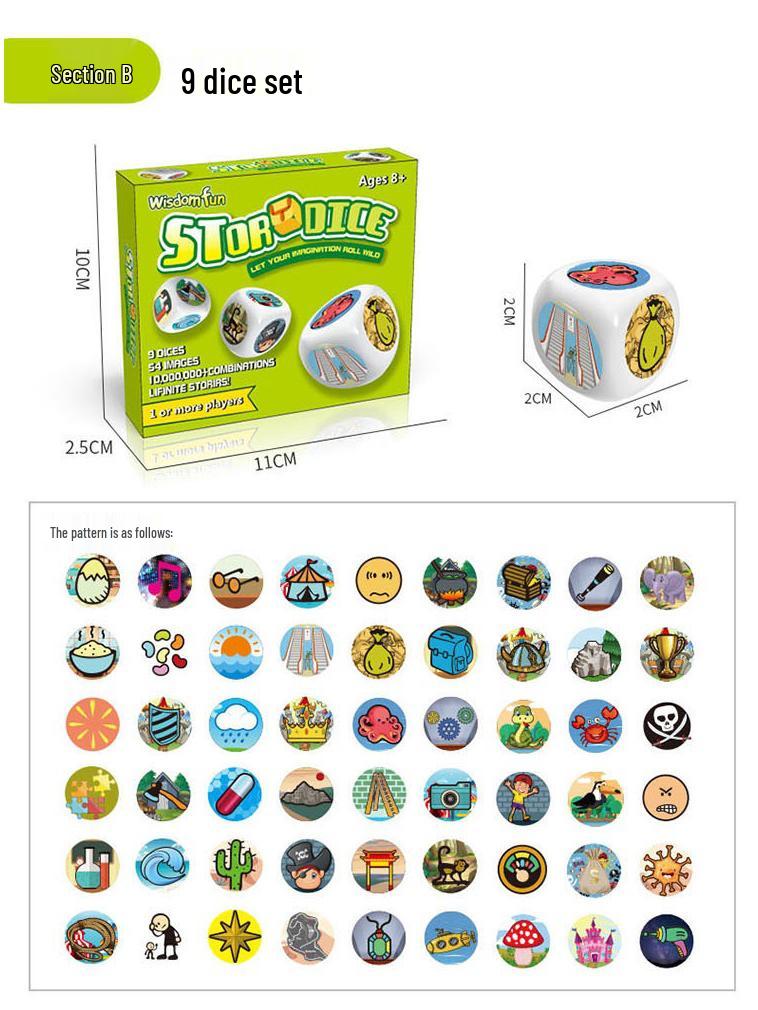 Storytelling Dice Game: Creative and Educational Interactive Board Game for Parent-Child Fun