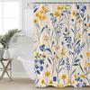 Modernism Daisy Flower Plant Shower Curtains Waterproof Bath Curtains Home Decor Modern Luxury Bathroom Curtain