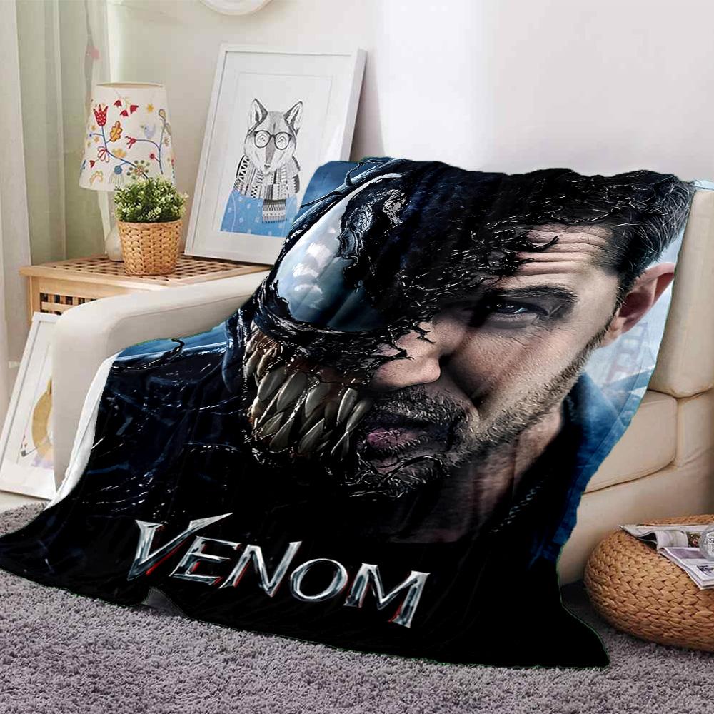 1pc Venom Sinister Beast Flannel Blanket for Super Soft Cute Comfort Blanket for Travel Bedding Couch Sofa Blanket Y82522