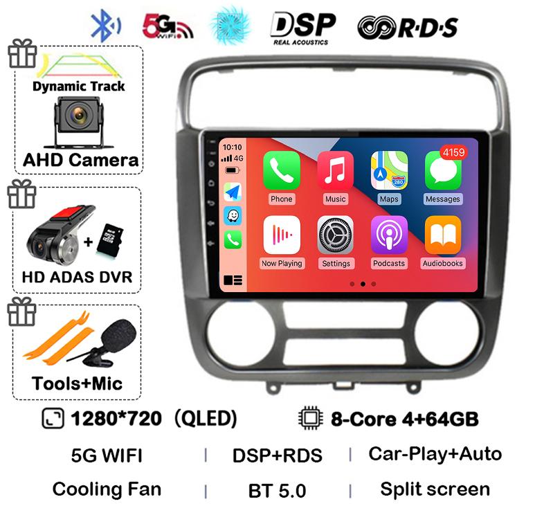 Android 14 Carplay Auto for Honda Stream 2001-2004 MT/AT 2din Car Radio Stereo Multimedia Video Player Audio Navigation GPS WIFI