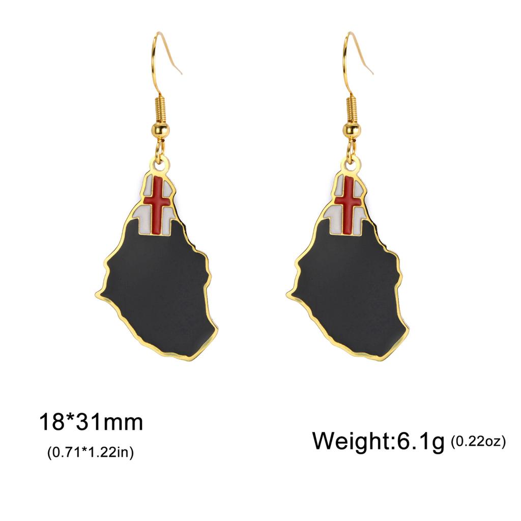 Fashion Montserrat Island Map Earrings Women United Kingdom Montserrat Flag Pendant Earring Jewelry Gifts Wholesale