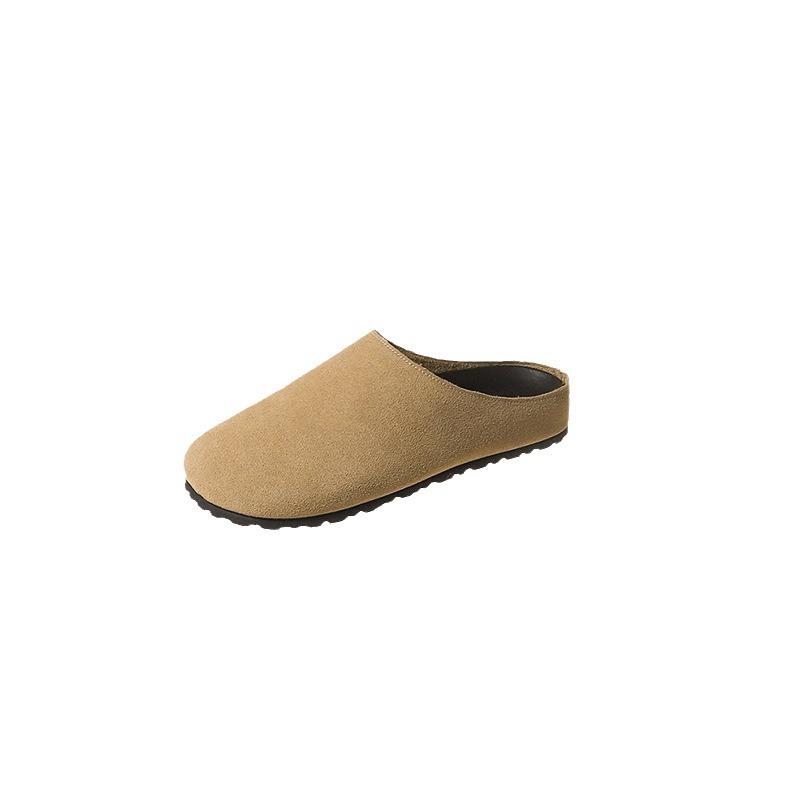 Autumn flat-bottomed retro bag head half slippers women's new 2025 casual lazy people wear a pedal Boken slippers tide