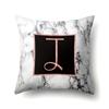 Polyester Pillowcase 26 English Letters Rose Gold Home Marble Decorative Printed Pillowcase