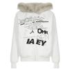 Oversized Cropped Hoodie With Bold Letter Print Off-Shoulder Design Streetwear Style Women