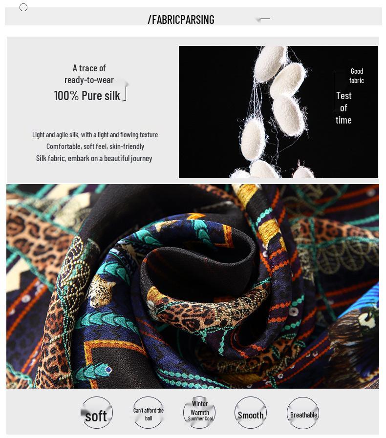 Silk Dress with Exotic Print