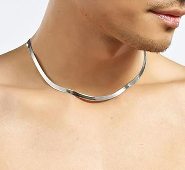 Blade Clavicle Chain for Men & Women - Flat Snake Bone Design Jewelry.